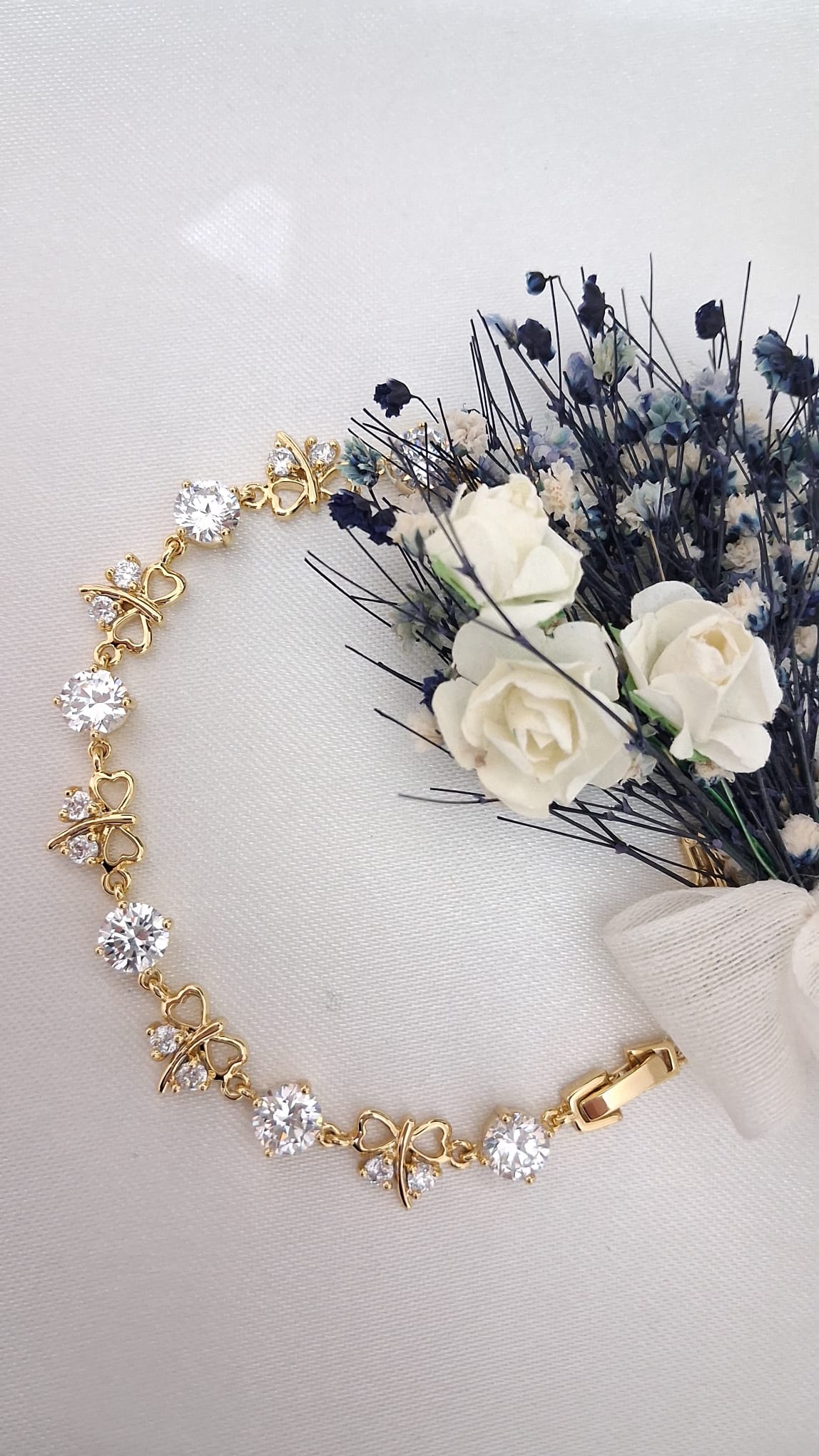 XUPING Bileklik - Yuvarlak Taş ve Kelebek Figürlü